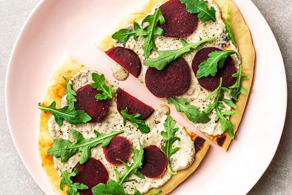 Bright & Colorful Spinach Artichoke Naan Flatbread