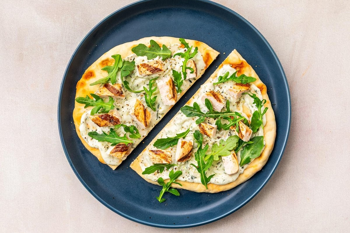 Mediterranean Inspired Chicken Flatbread