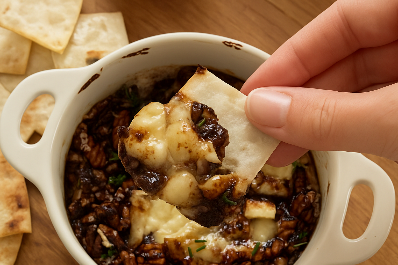 Baked Brie with Lavash Crackers