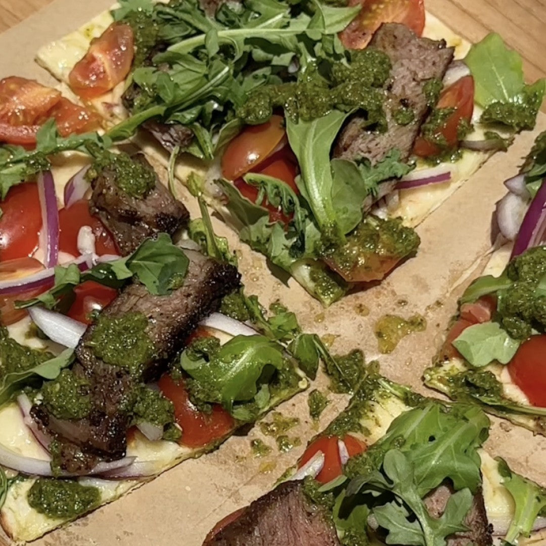Grilled Steak & Chimichurri Flatbread