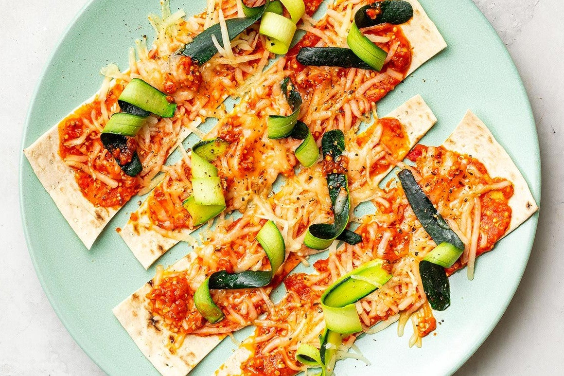Cheesy Zucchini Lavash Pizza