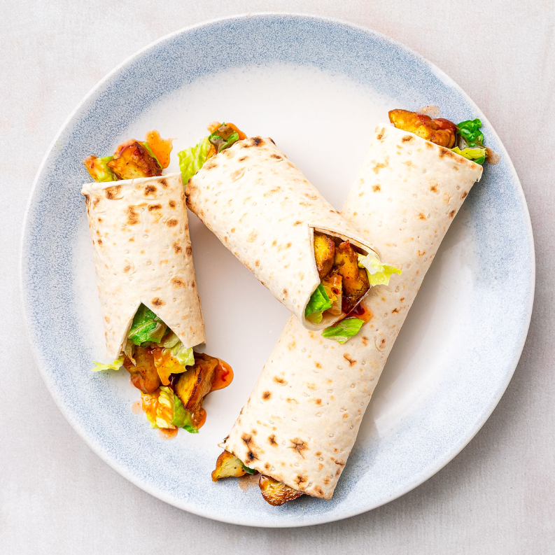 Sweet Chili Tofu Lavash Wraps