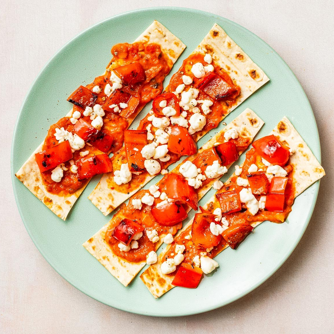 Creamy Vodka Goat Cheese & Pepper Flatbread