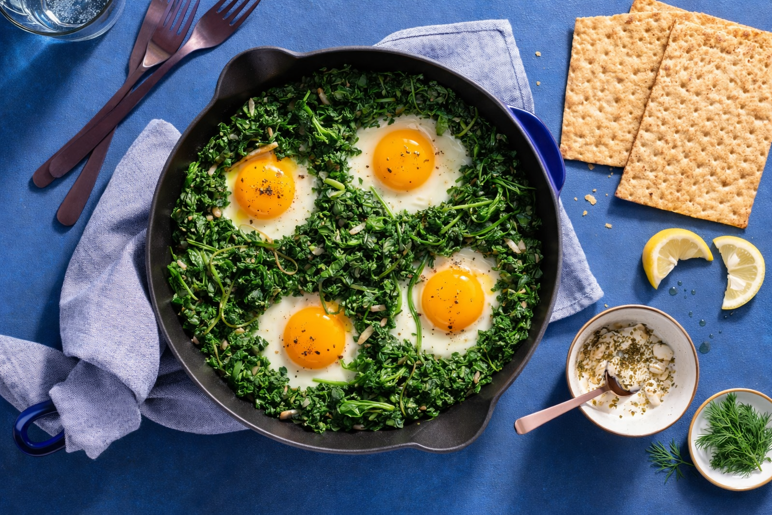 Shakshuka with Greens & Lavash