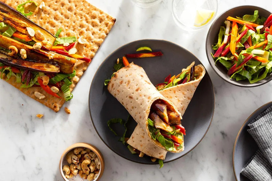 Sweet & Sour Eggplant Wraps with Bok Choy Slaw