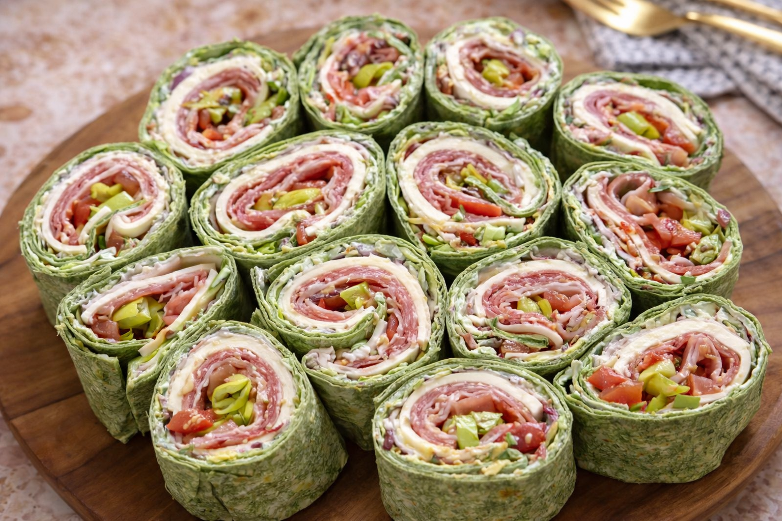 Greek Yogurt Spinach Lavash Pinwheels