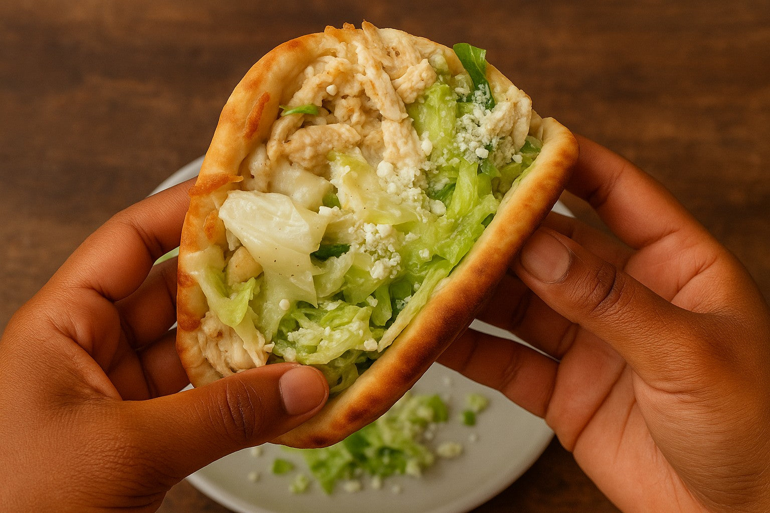 Chicken Caesar Salad Tacos