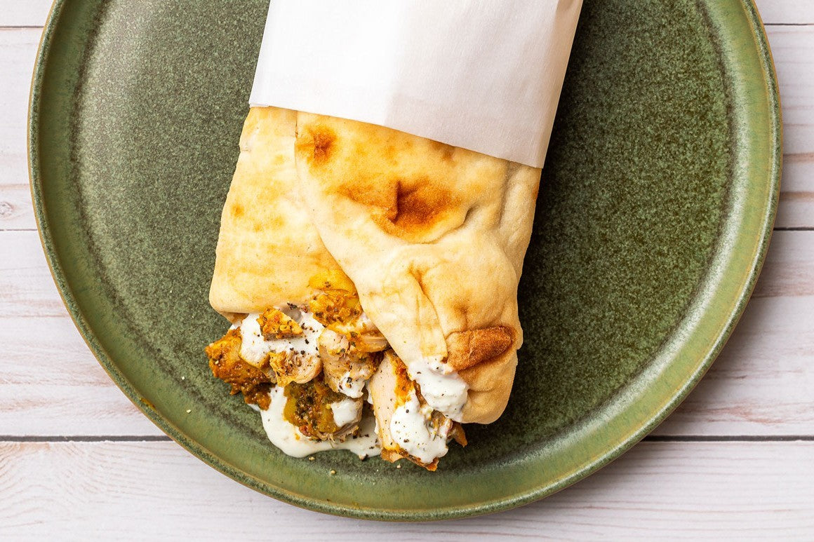 Creamy Garlic Chicken Naan Wrap