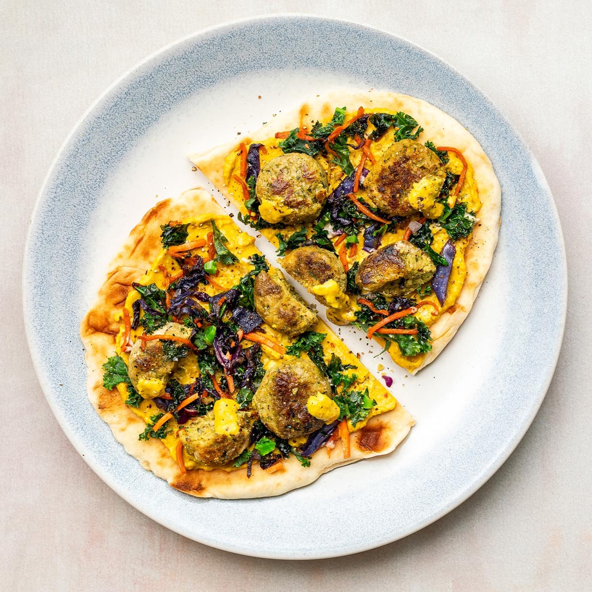 Curry Falafel Naan Wrap