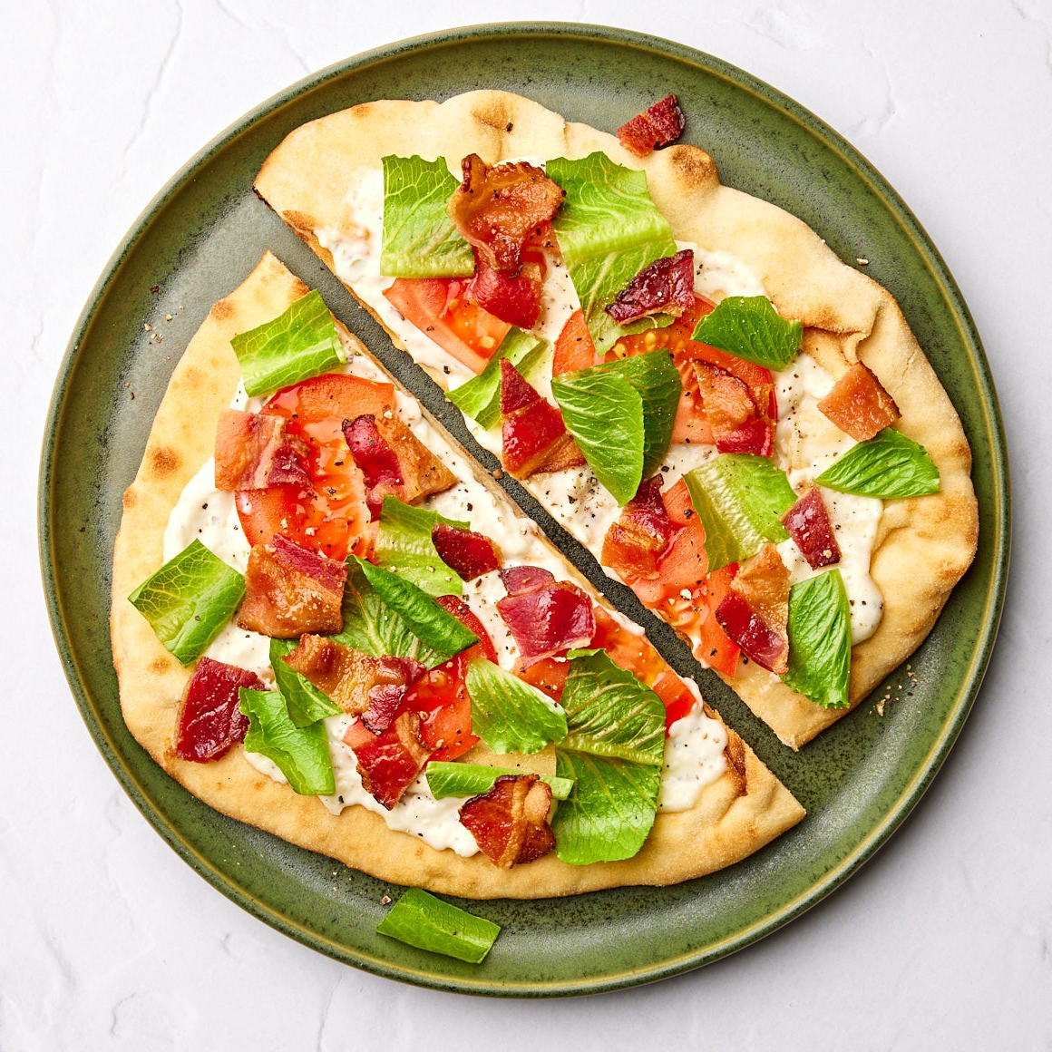 Garlicky BLT Flatbread