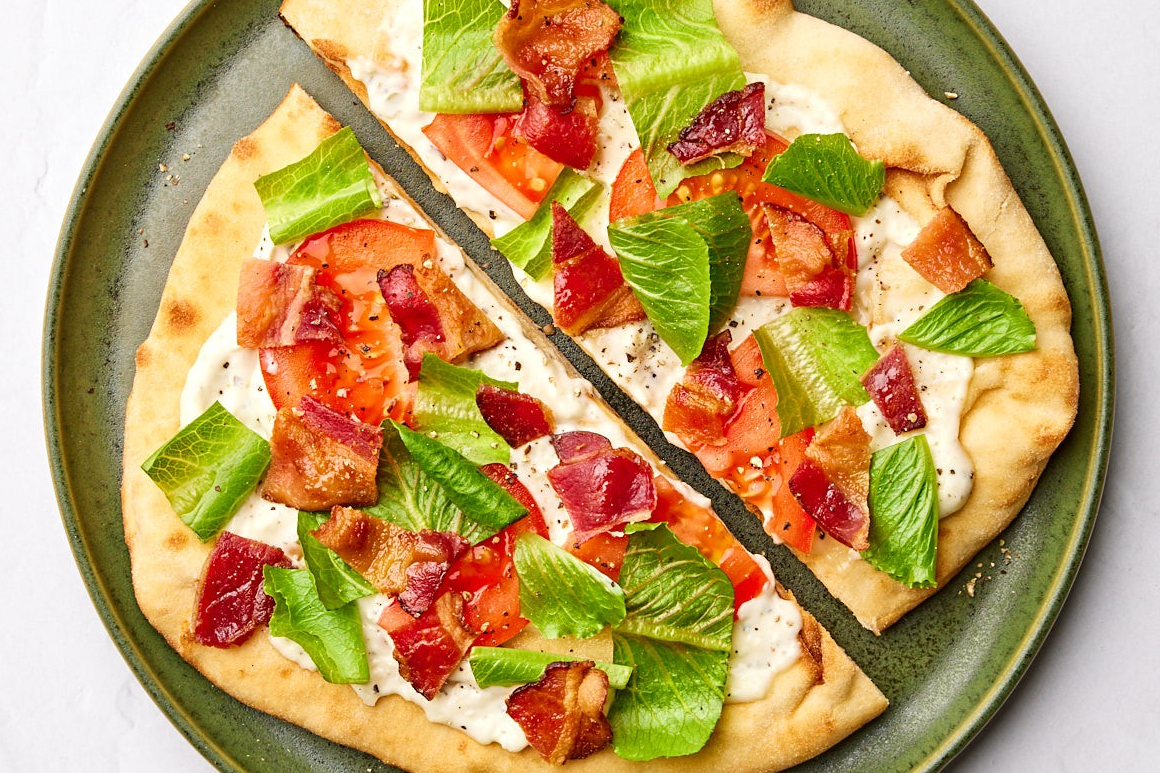 Garlicky BLT Flatbread