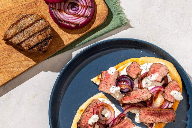 Grilled Tzatziki Steak Flatbread