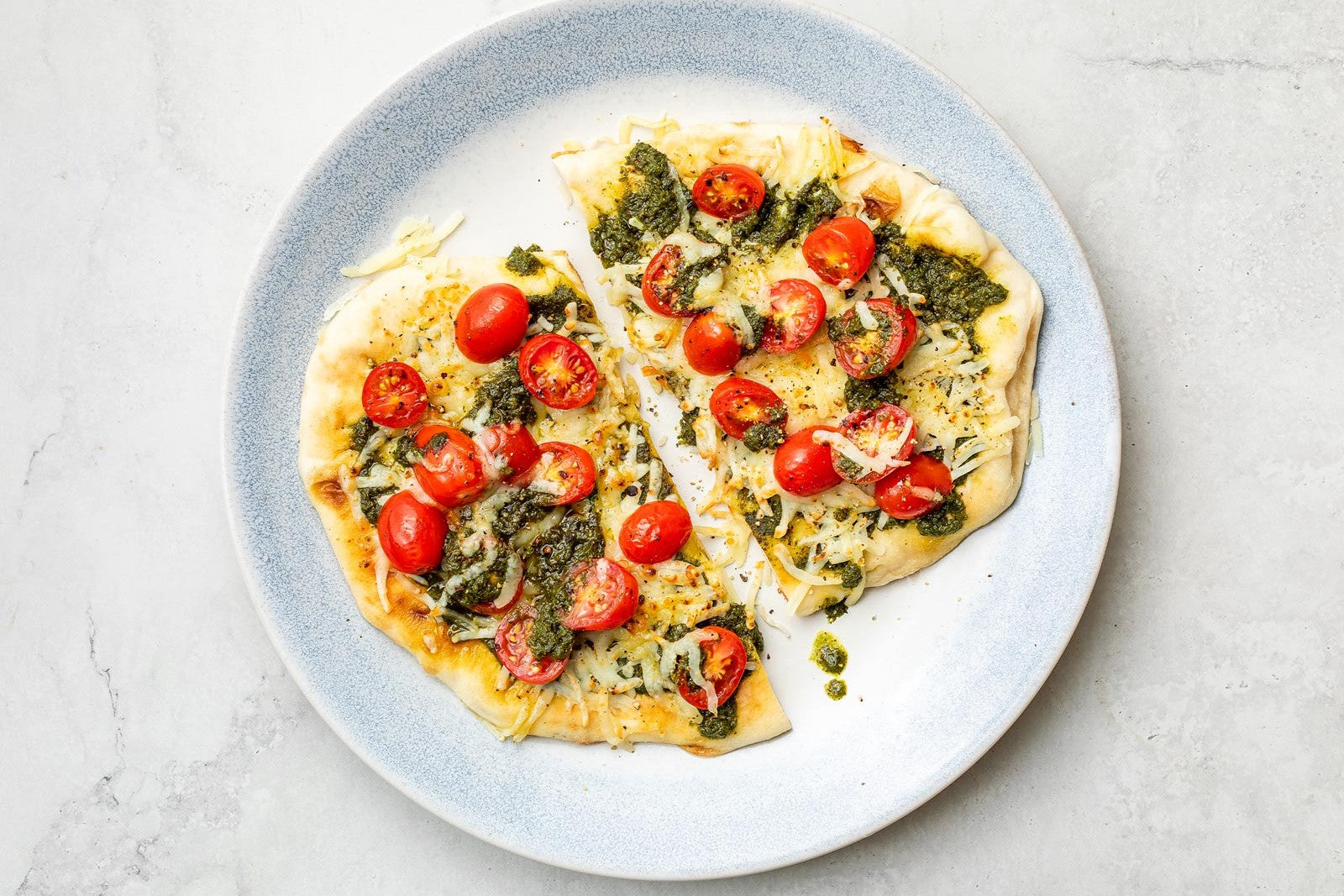 Herby Tomato Naan Pizza