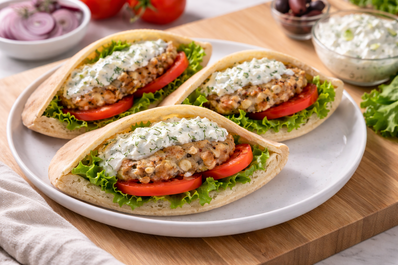 Air Fryer Turkey Burger Pita Pockets