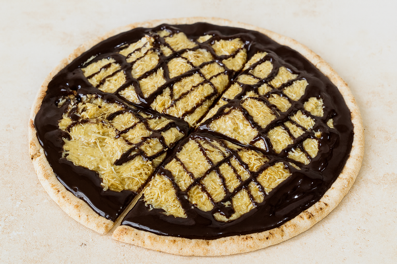 Easy Dubai Chocolate Pizza