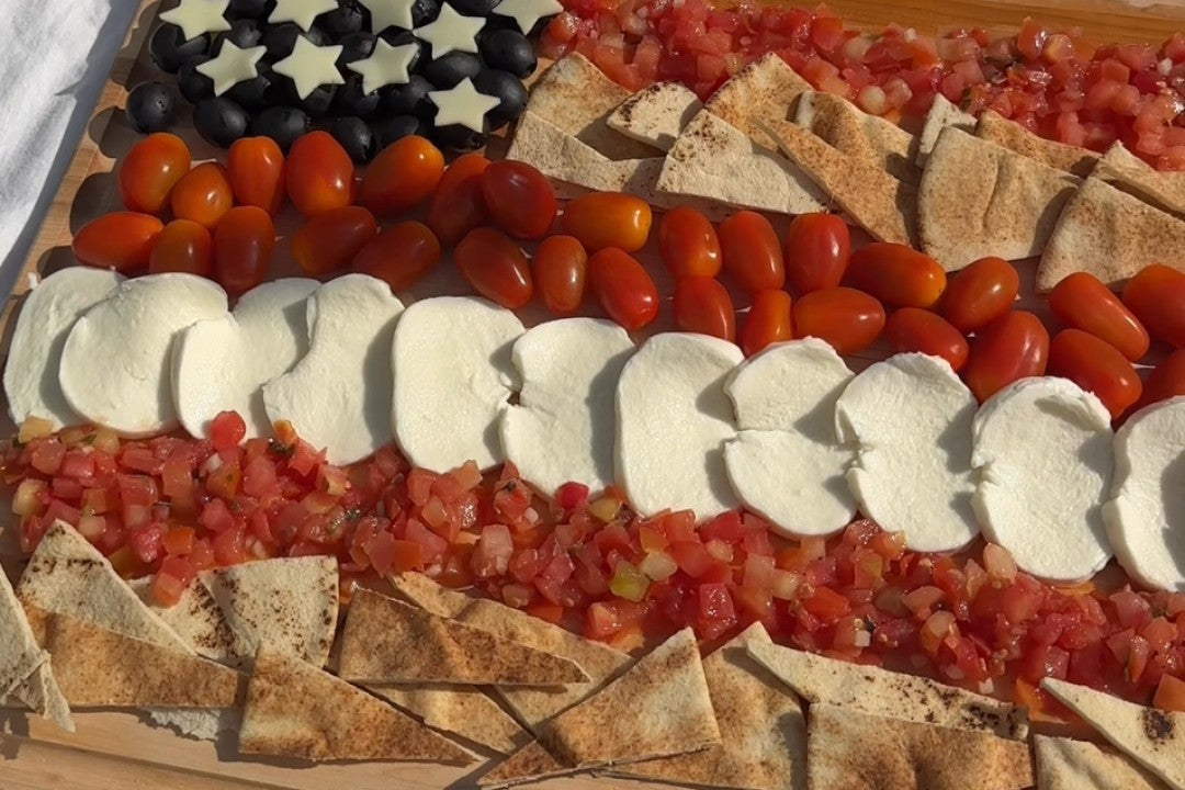 Patriotic Snack Board with Pita Chips