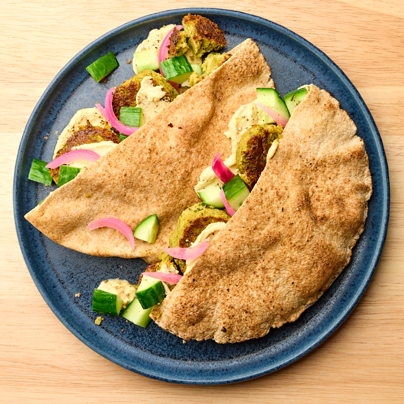 Falafel & Hummus Pita with Pickled Onions