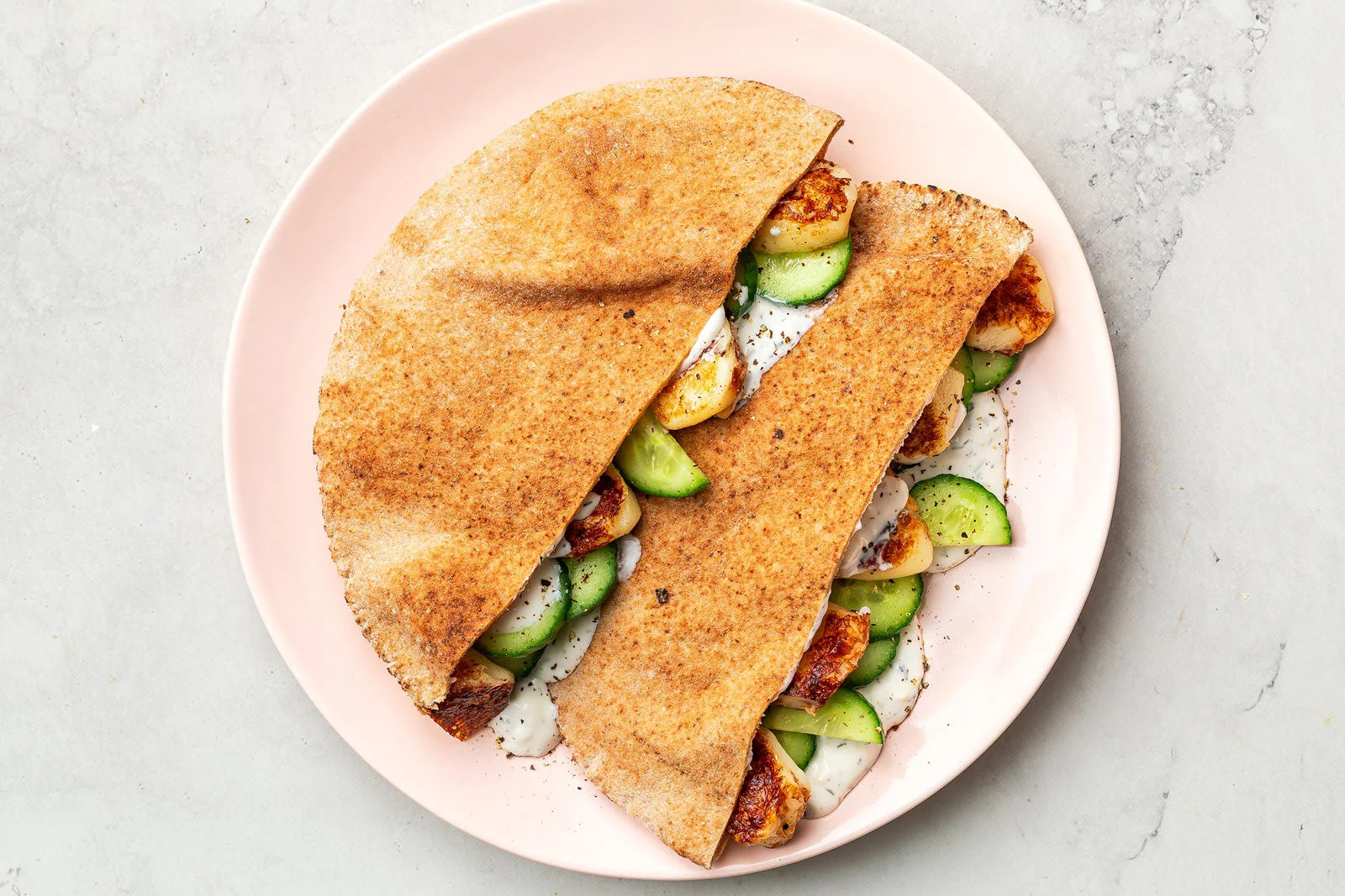 Halloumi Pita Pocket with Tzatziki