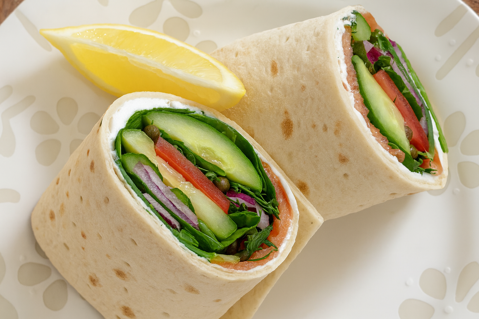 Smoked Salmon & Cream Cheese Lavash Wrap