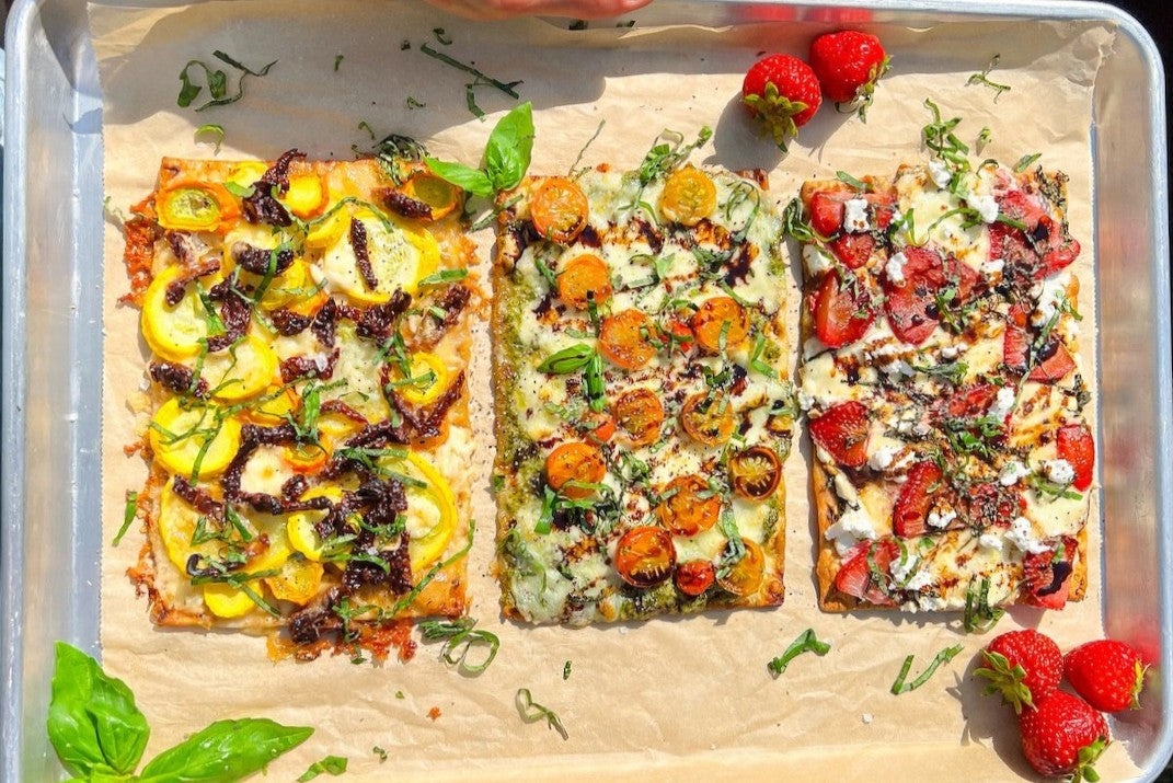 Three Summer Flatbread Varieties