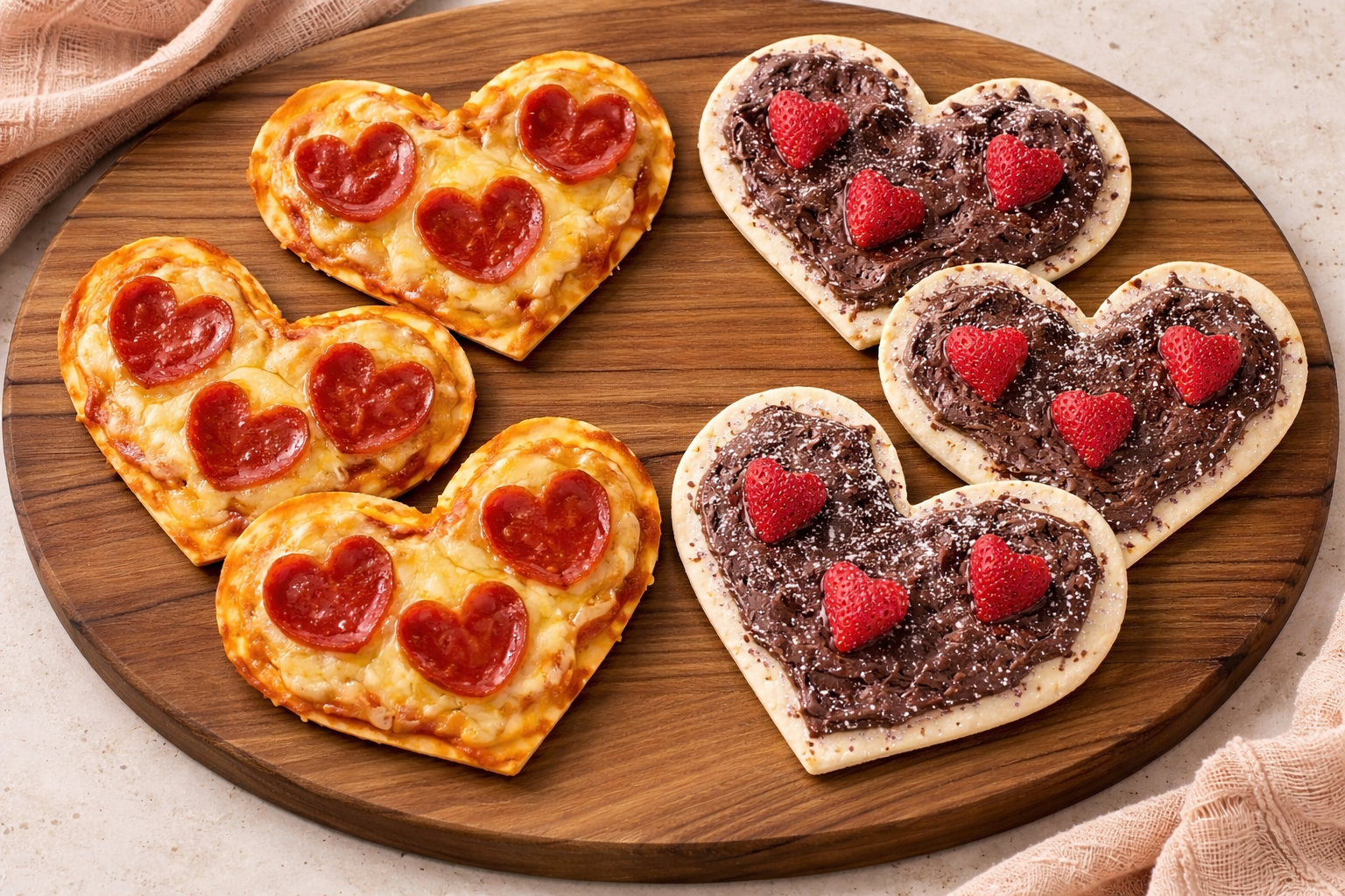 Heart-Shaped Mini Lavash Pizzas