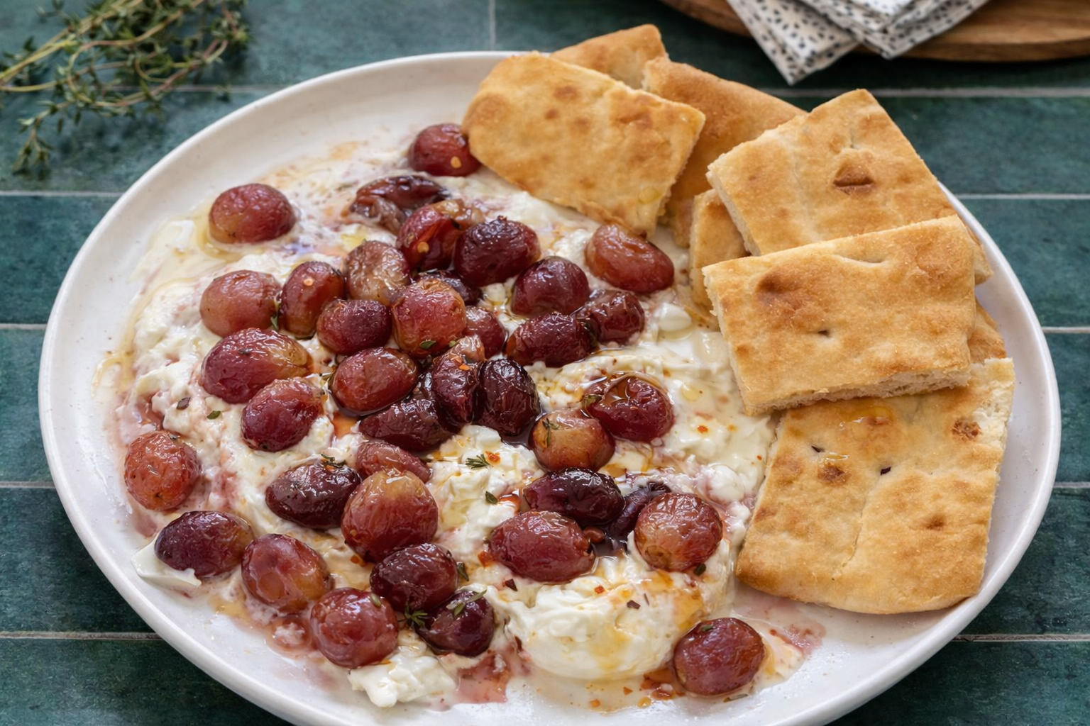 Roasted Grape Bruschetta