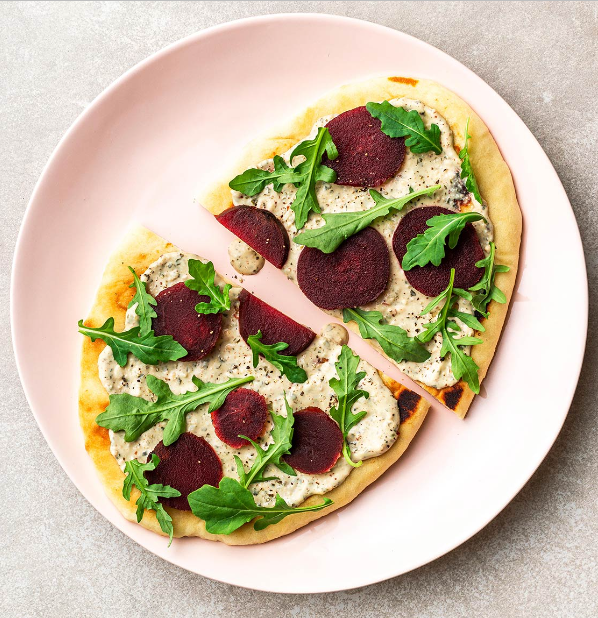 Bright & Colorful Spinach Artichoke Naan Flatbread