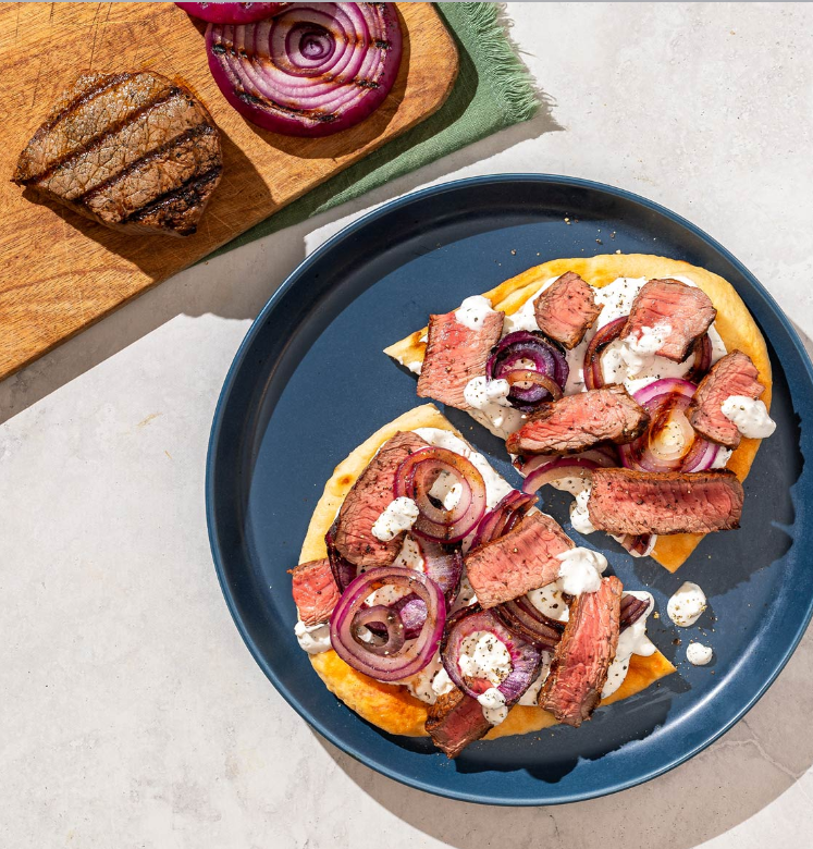 Grilled Tzatziki Steak Flatbread